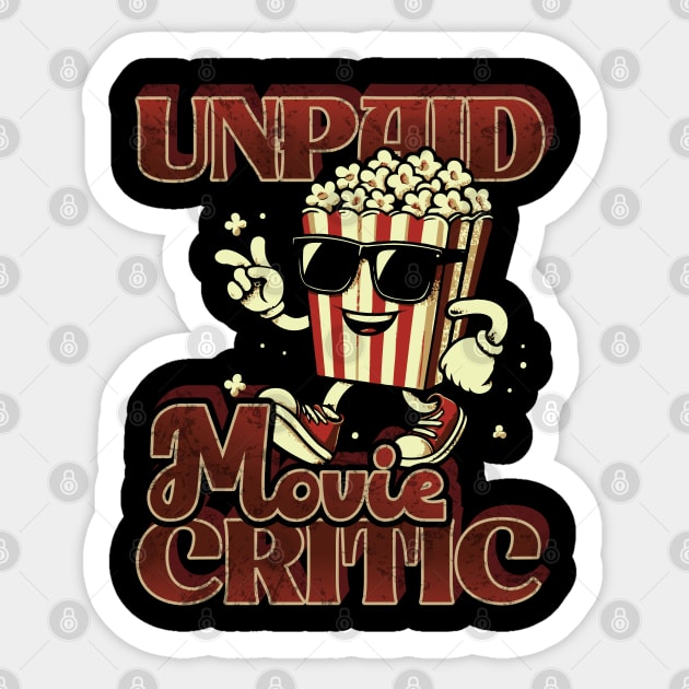 Unpaid Movie Critic // Vintage Film lover Sticker by Trendsdk